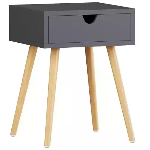 Piza 1 bedside table with wooden legs