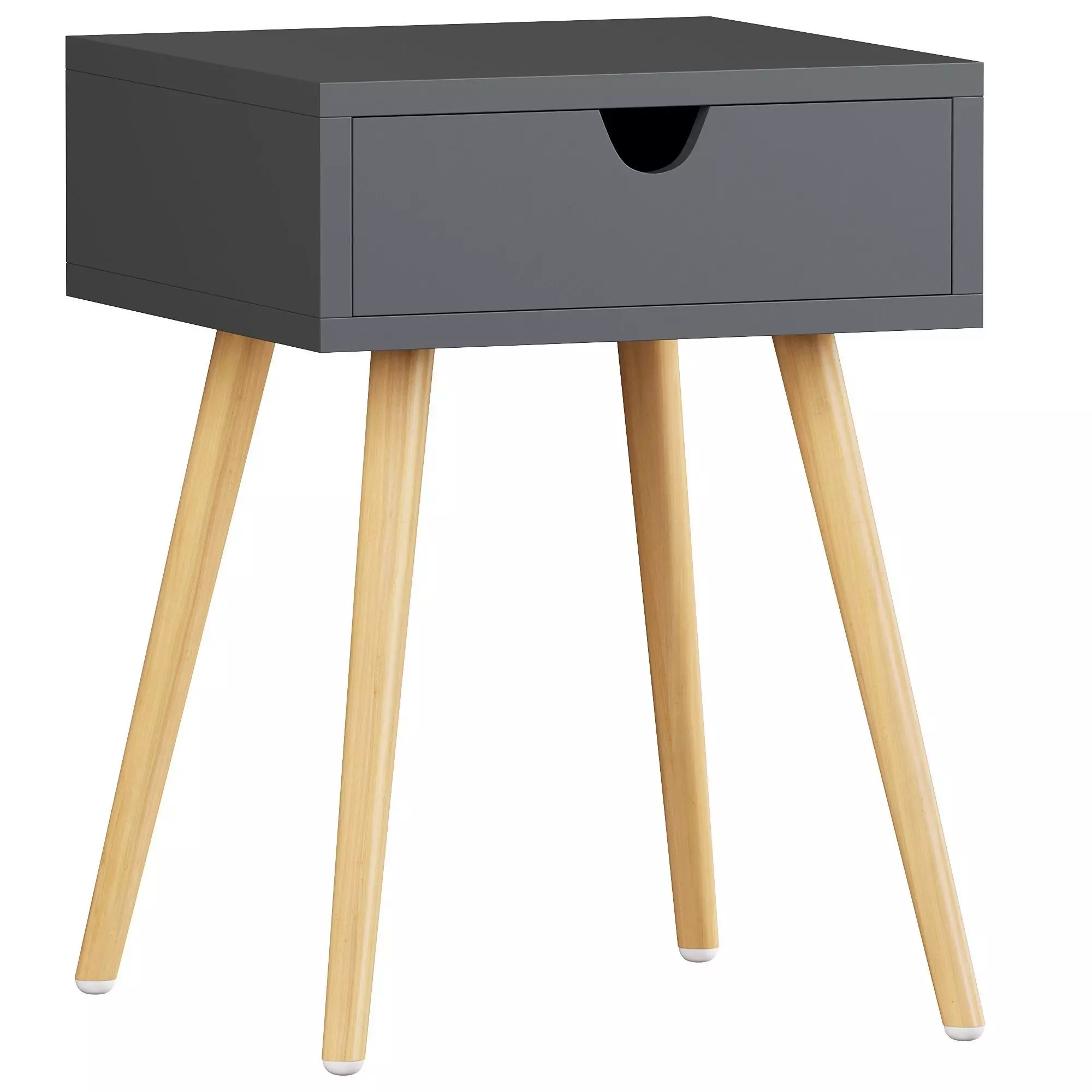 Piza 1 bedside table with wooden legs 3D model_0