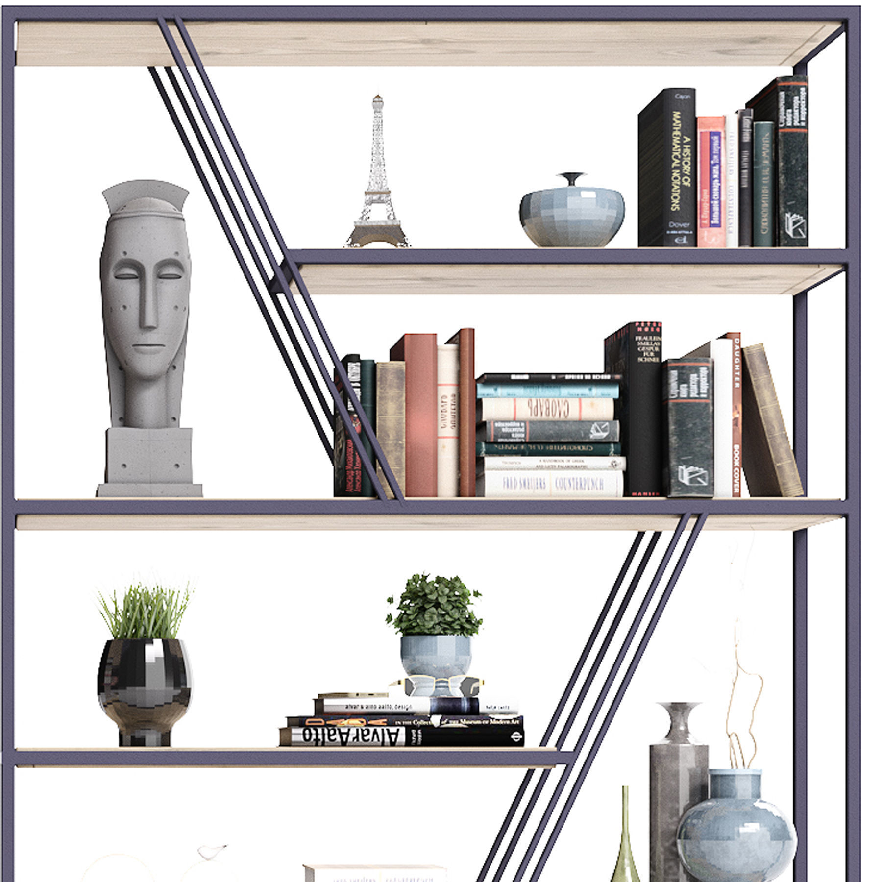 Shelving in Scandinavian style Low-poly 3D model_3