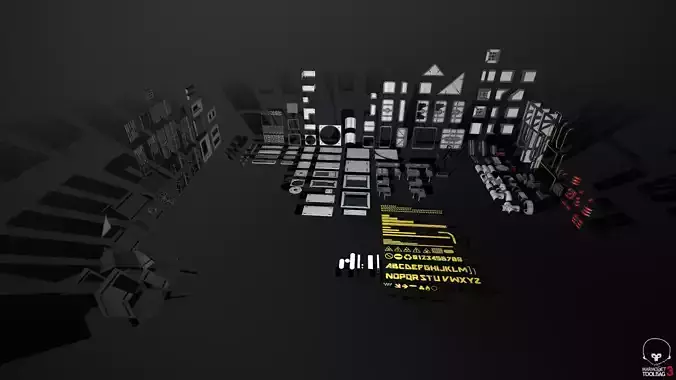 Sci-Fi Modular Enviroment Kit Low-poly 3D model
