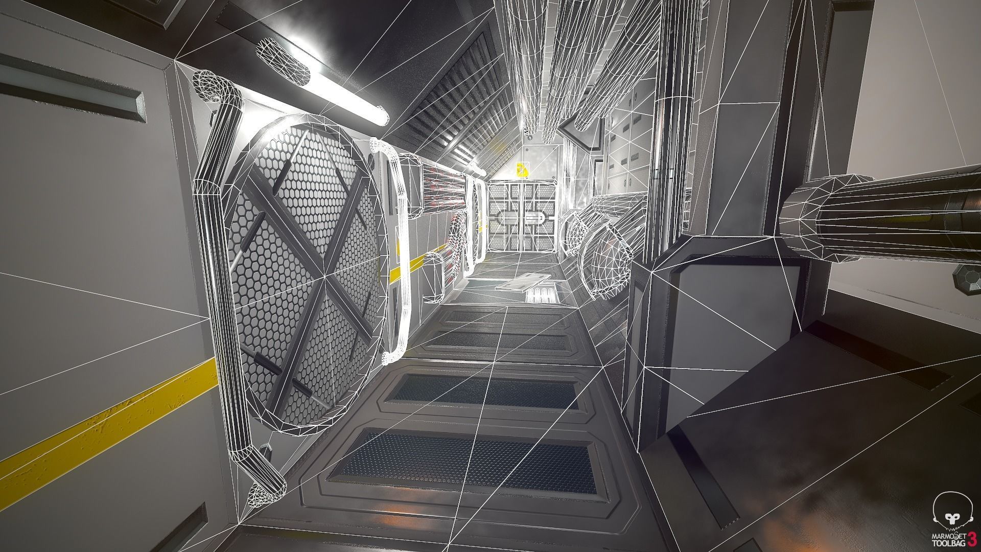 Sci-Fi Modular Enviroment Kit Low-poly 3D model_5