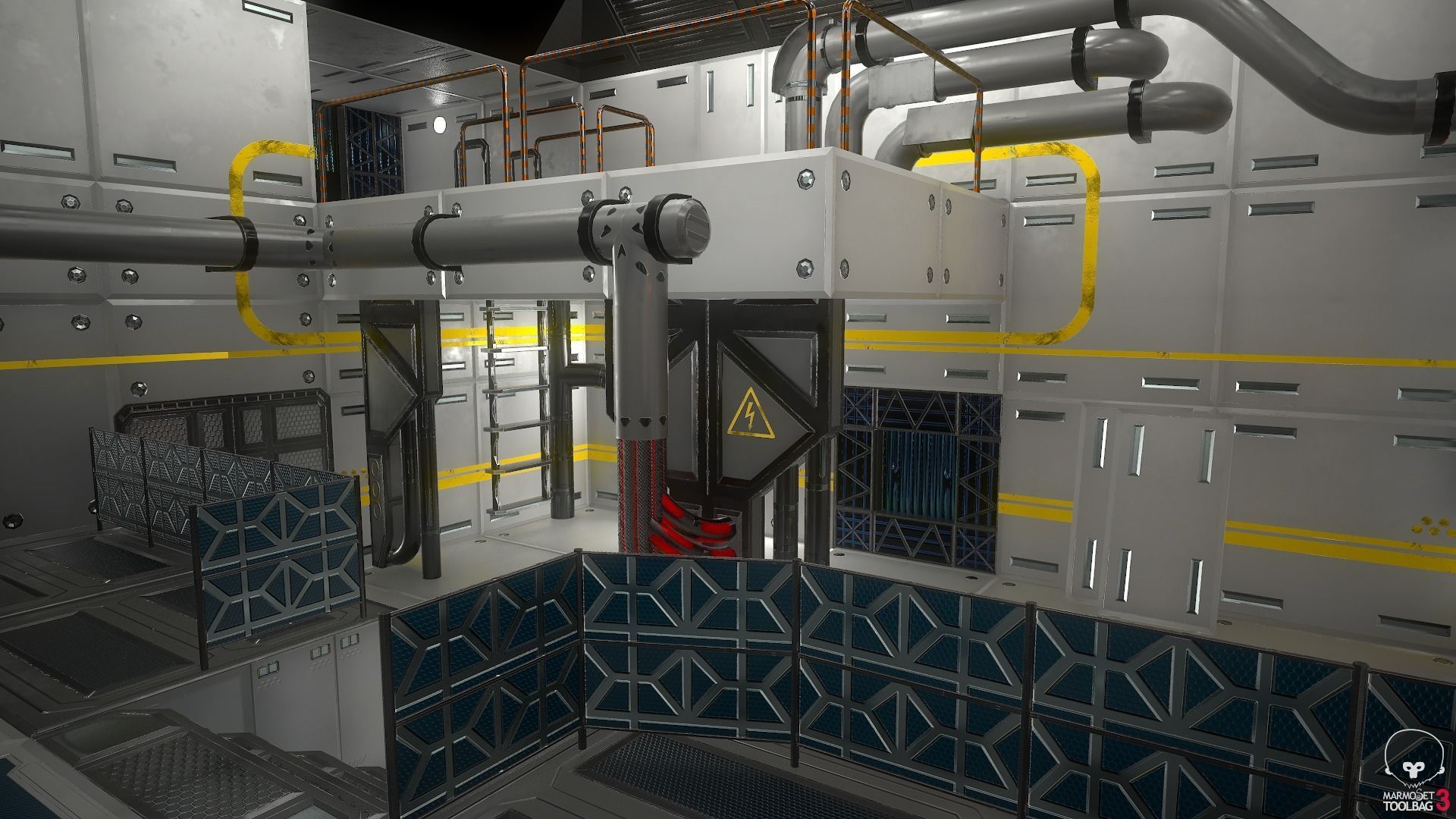Sci-Fi Modular Enviroment Kit Low-poly 3D model_9