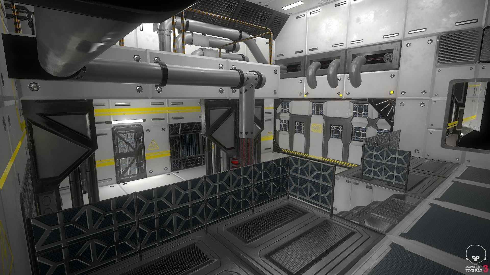 Sci-Fi Modular Enviroment Kit Low-poly 3D model_11