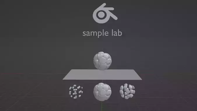 How to puff up cloths and collide them spherically SAMPLE LAB Low-poly 3D model