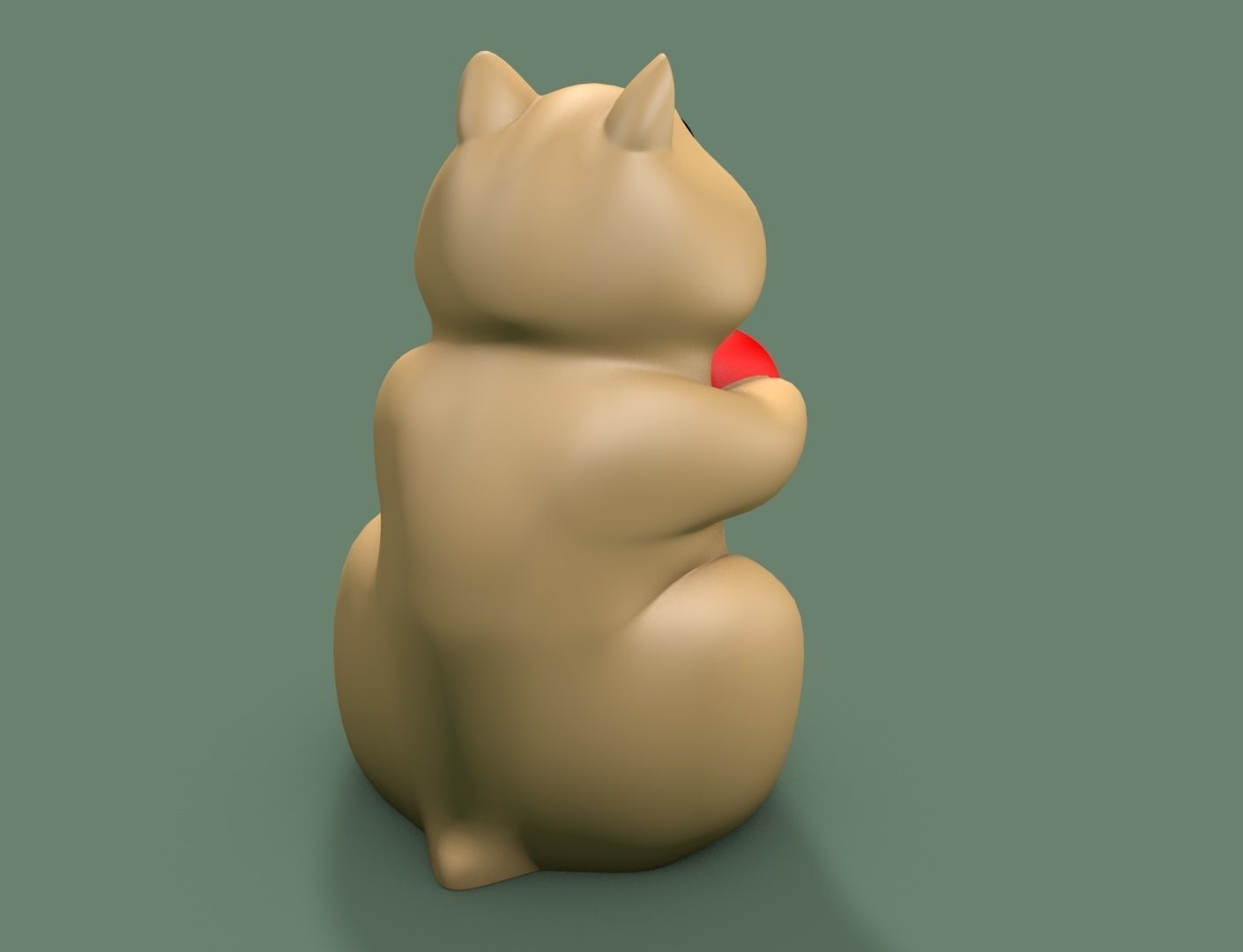 hamster with a heart 3D print model_2
