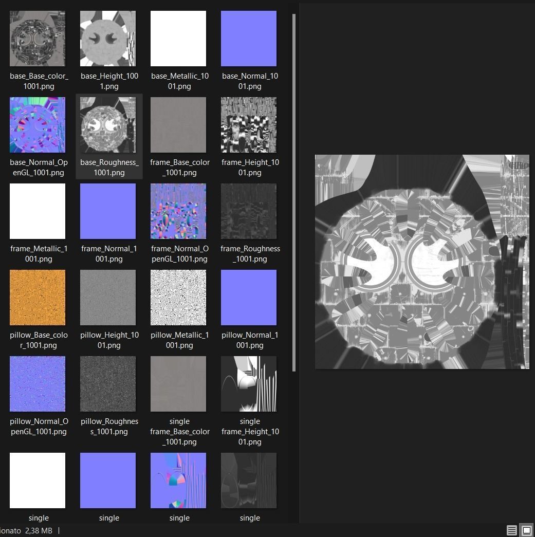 Sci-fi circular padding pillows surface panel Low-poly 3D model_4