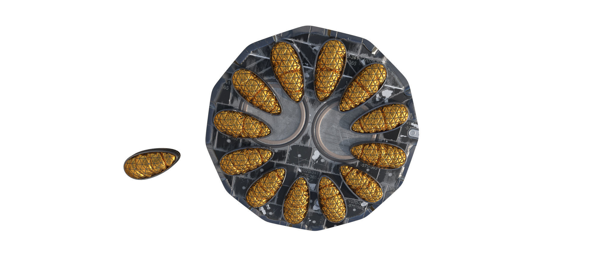 Sci-fi circular padding pillows surface panel Low-poly 3D model_20