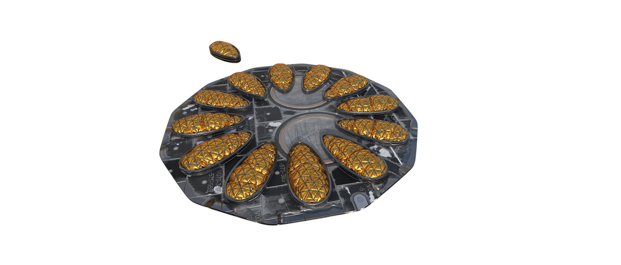 Sci-fi circular padding pillows surface panel Low-poly 3D model_12