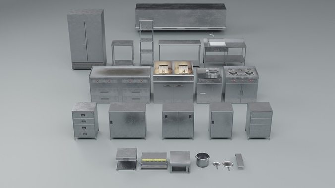 Kitchen Props Low-poly 3D model