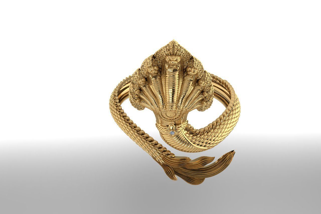 Naga khmer Ring Gold Dragon Cambodia Naga 3D print model 3D print model_2