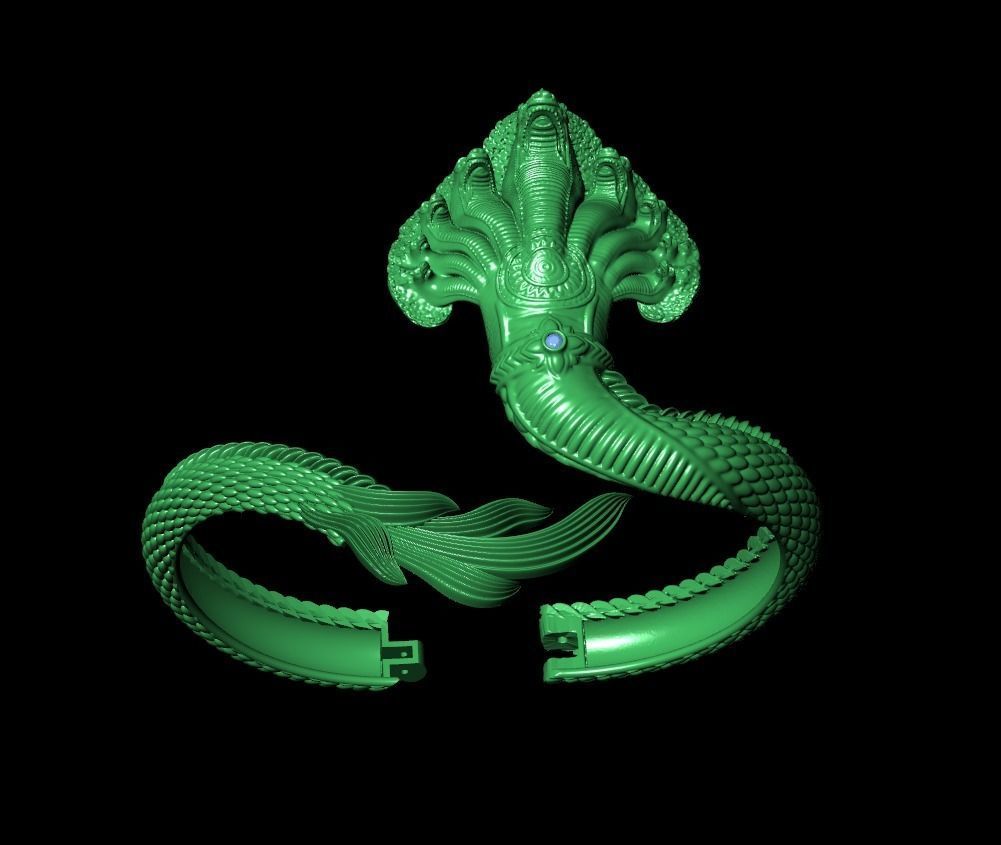 Naga khmer Ring Gold Dragon Cambodia Naga 3D print model 3D print model_3