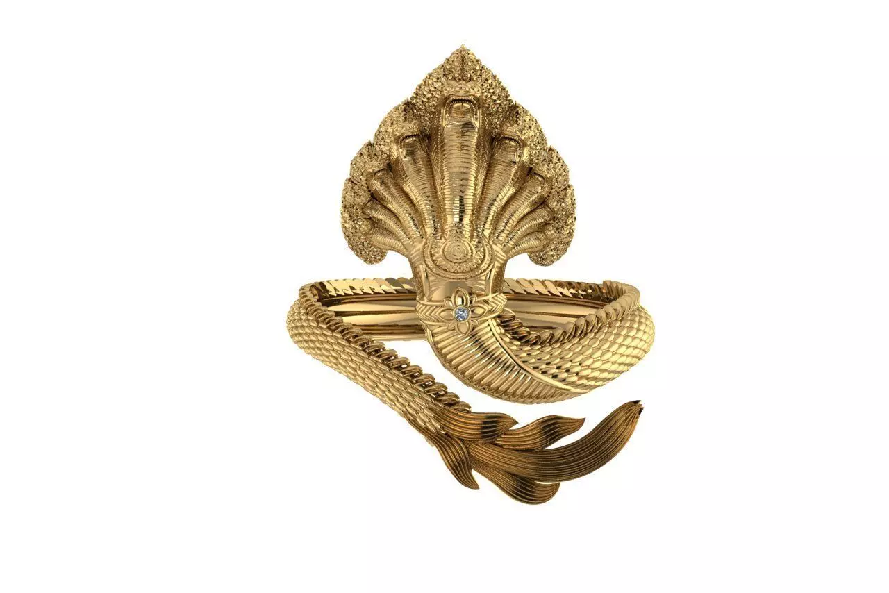 Naga khmer Ring Gold Dragon Cambodia Naga 3D print model 3D print model_0