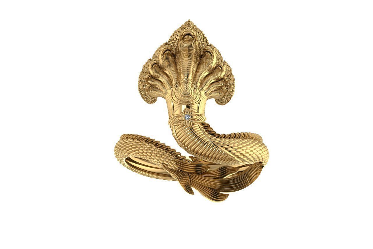 Naga khmer Ring Gold Dragon Cambodia Naga 3D print model 3D print model_1