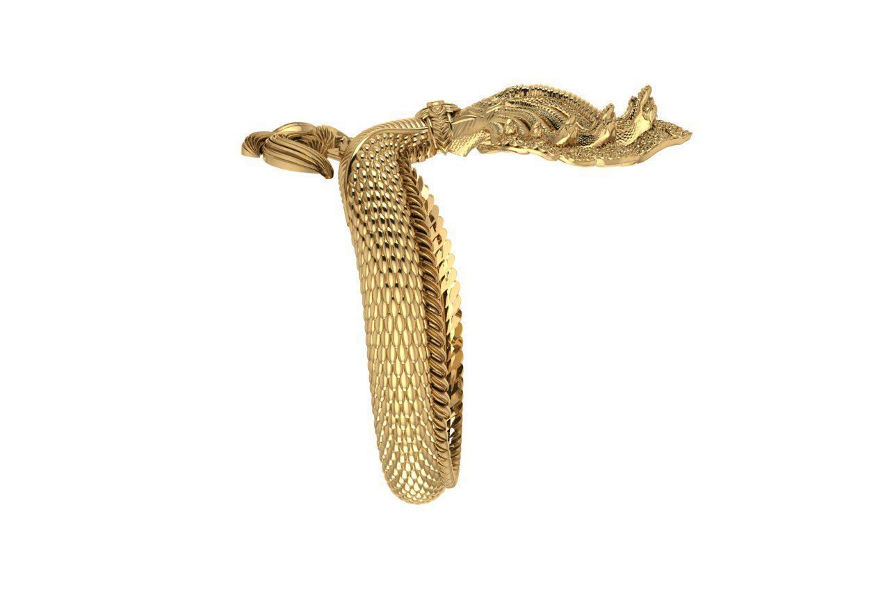 Naga khmer Ring Gold Dragon Cambodia Naga 3D print model 3D print model_4