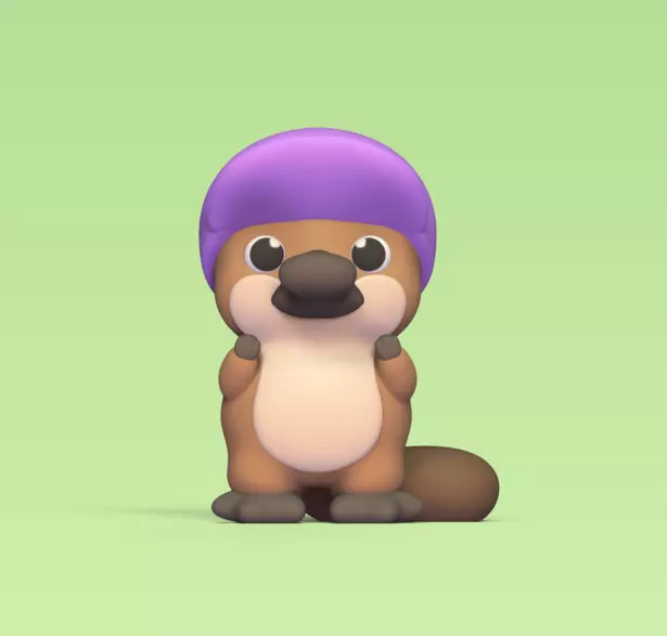 Standing Platypus 3D print model_0