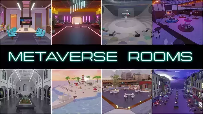 Metaverse Rooms 3D Model Collection