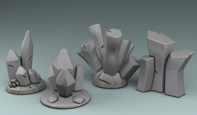 set street two stone urns on table 3D print model_4