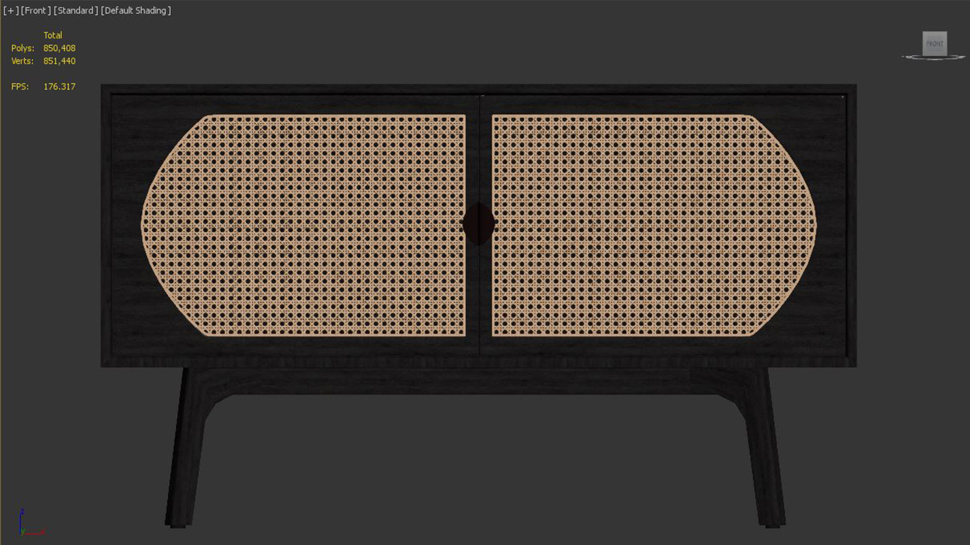  Rattan Sideboard  3D model_4