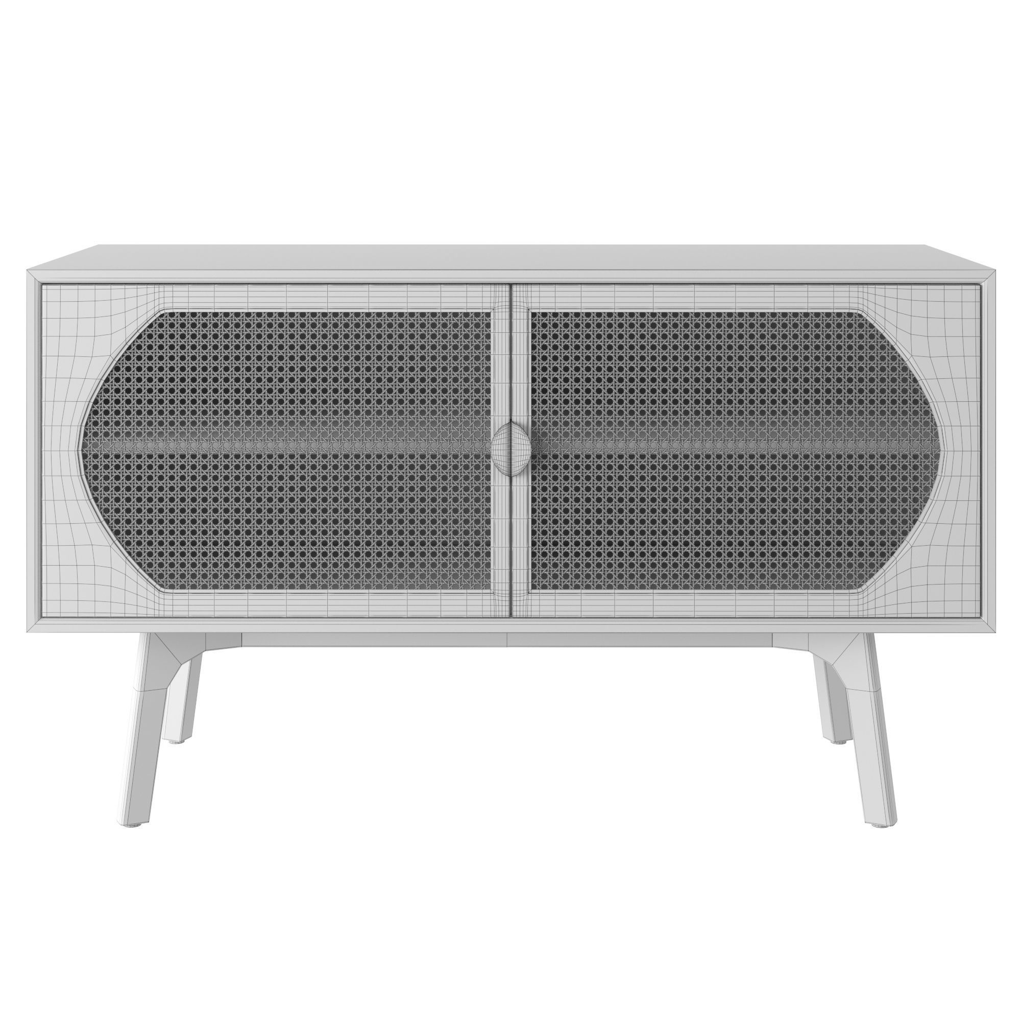  Rattan Sideboard  3D model_2