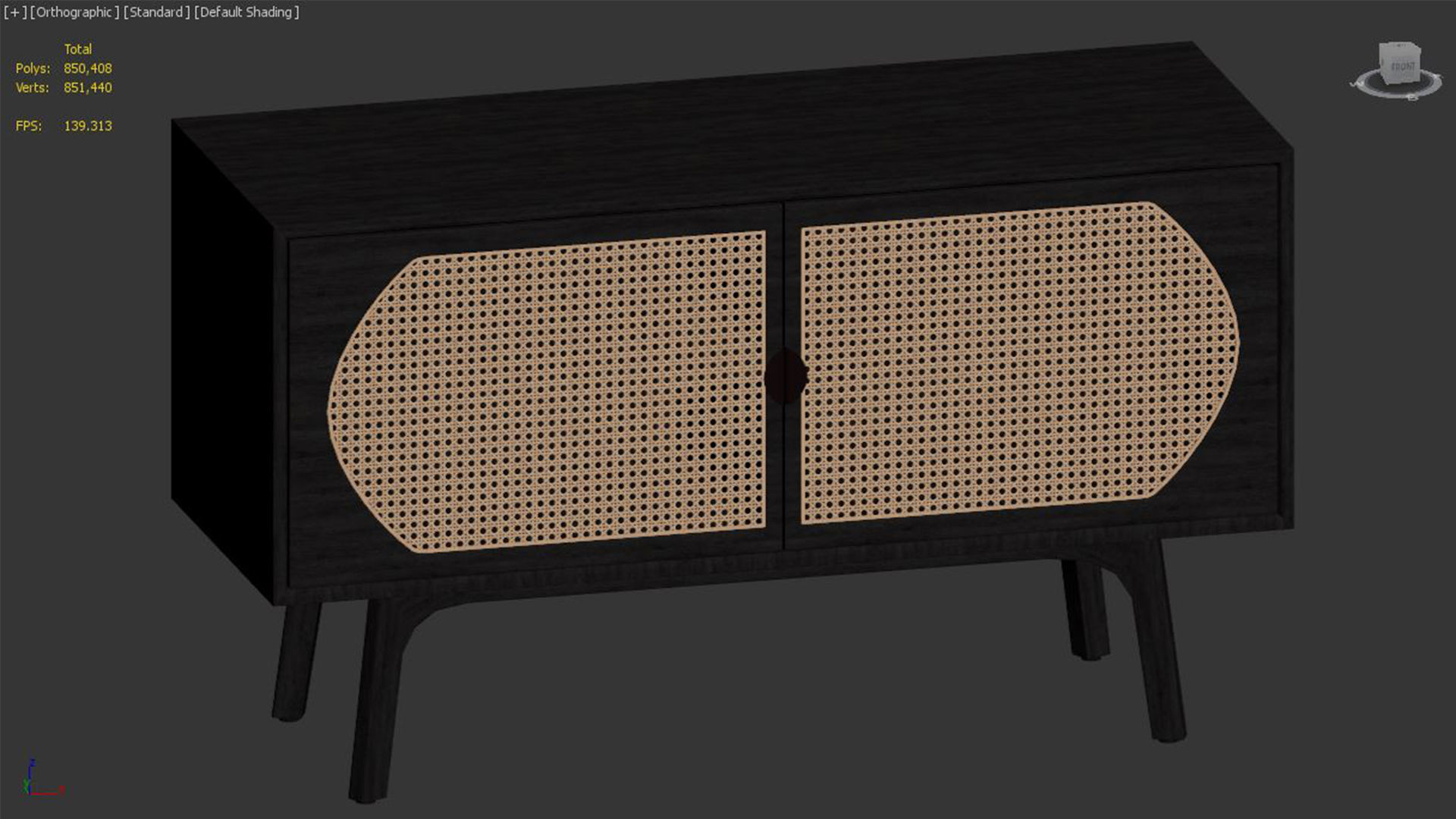  Rattan Sideboard  3D model_3