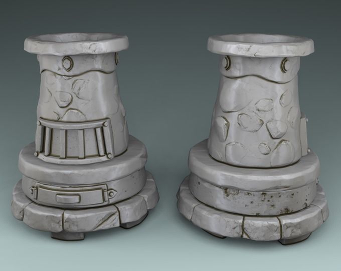 a set of houses and a gnome 3D print model_5