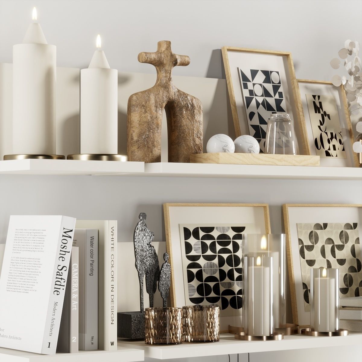 Decorative set 1 shelf 3D model_3