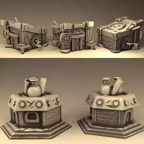 a set of decor 3D print model