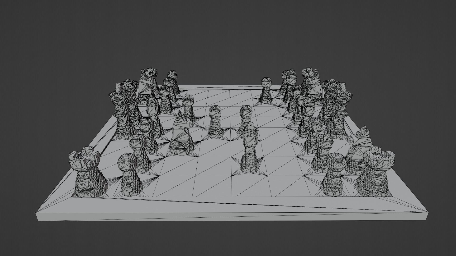 Voxel Chess Low-poly 3D model_8