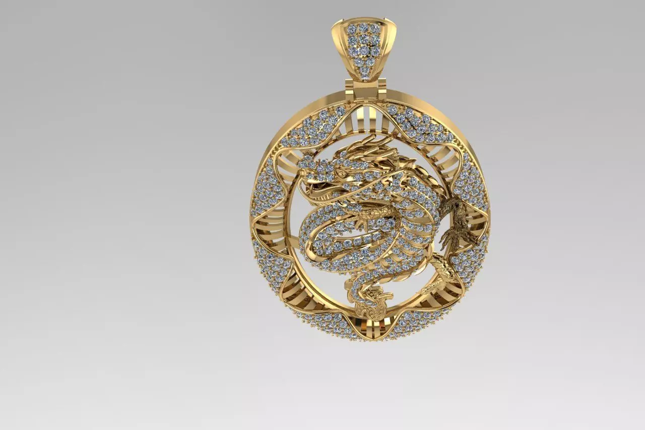 Chinese Dragon Pendant 3D print model 3D print model
