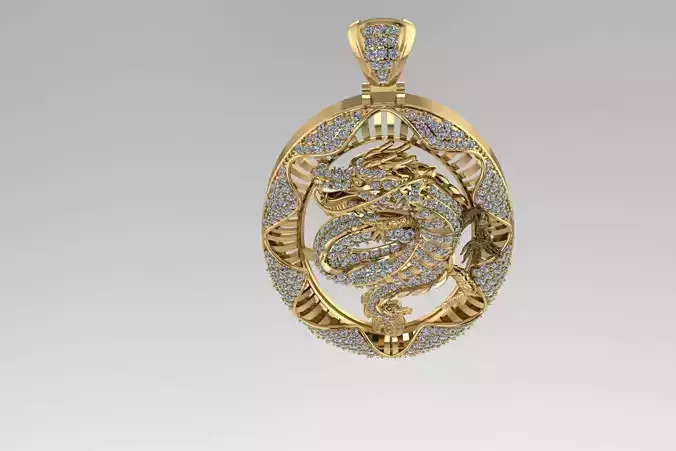 Chinese Dragon Pendant 3D print model