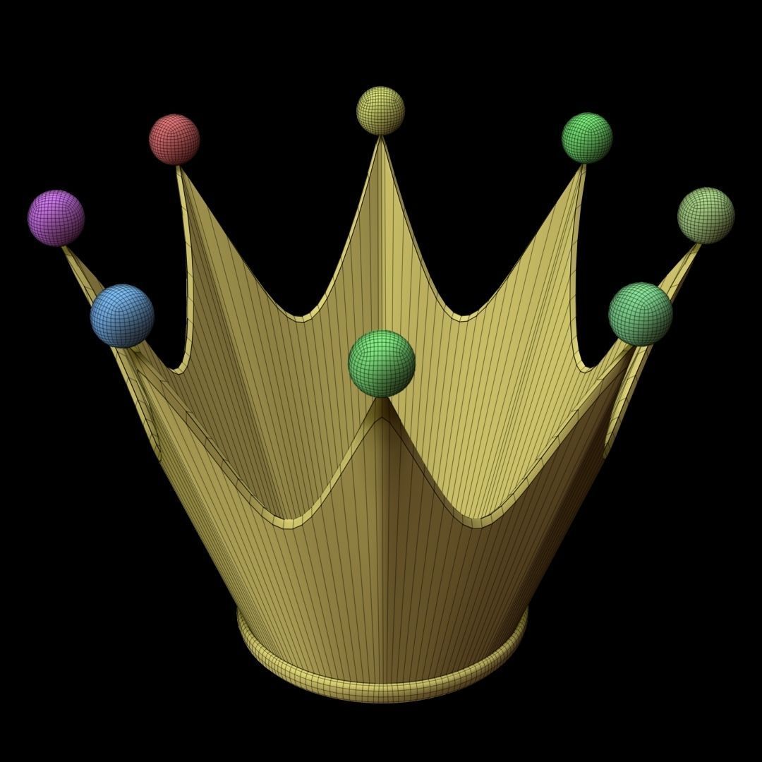 Crown golden 3D model_14