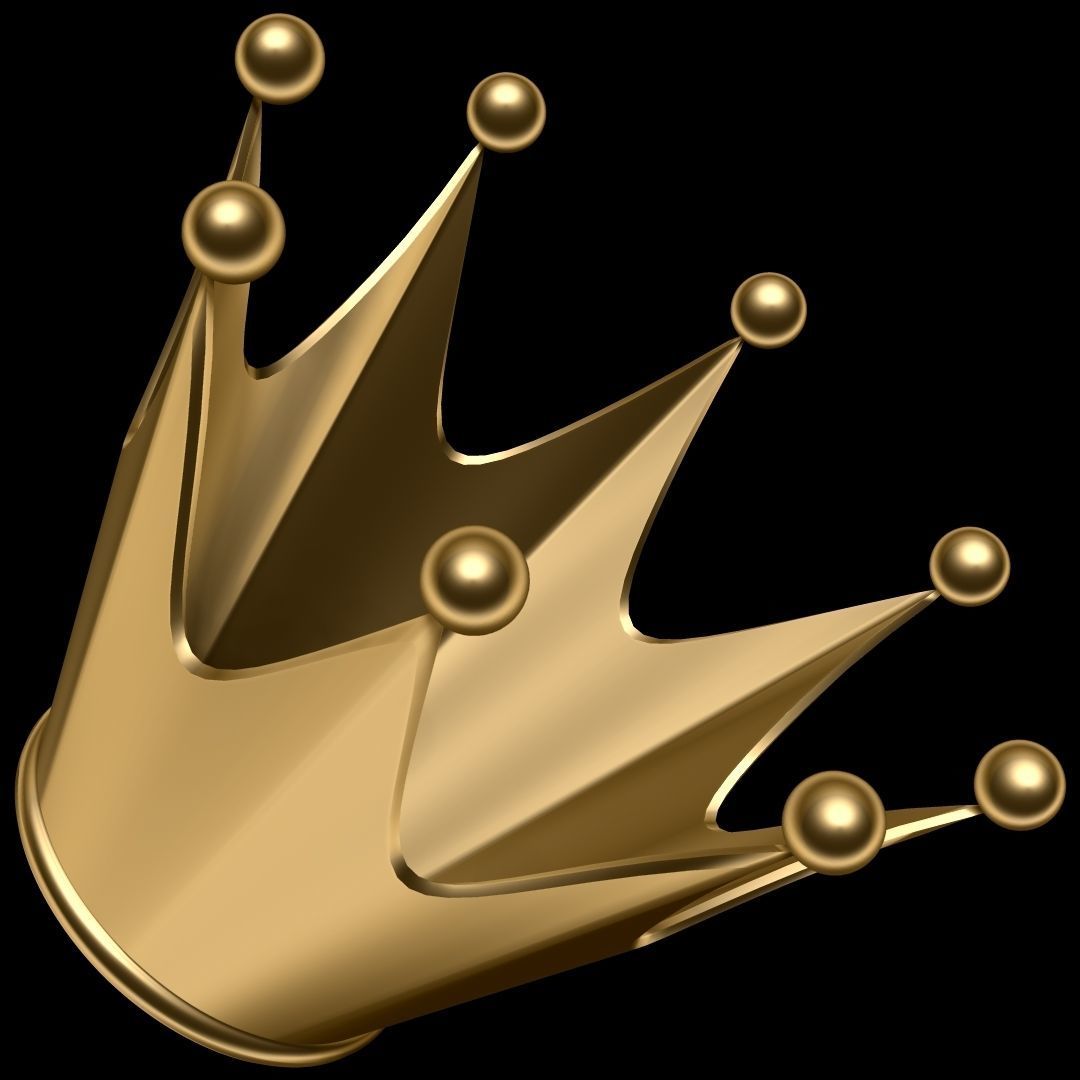 Crown golden 3D model_6