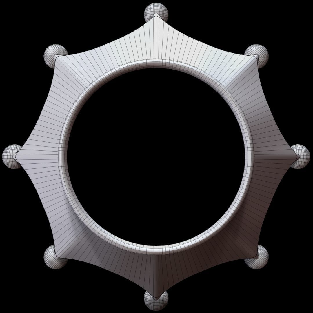 Crown golden 3D model_11