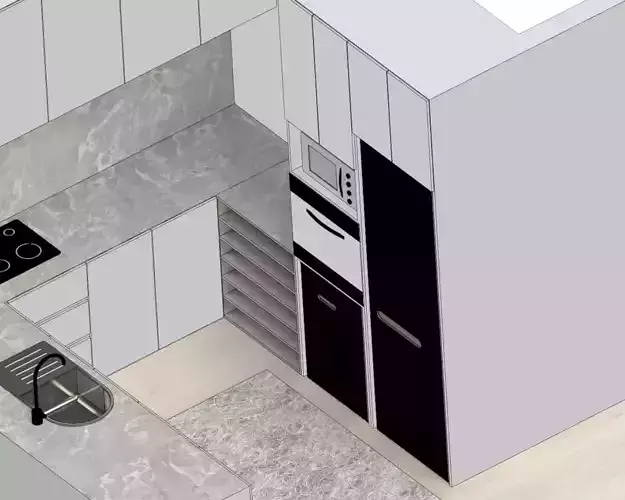 House kitchen with stove and sink