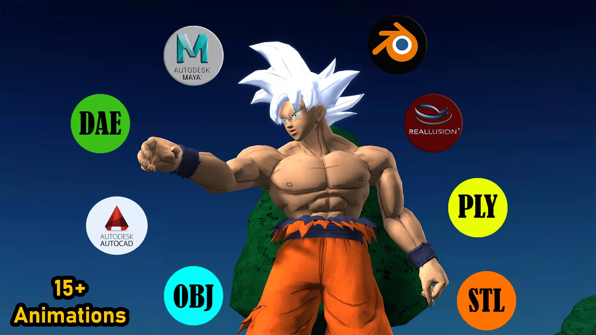 GOKU ULTRA INSTINCT with Animation 3D model_0