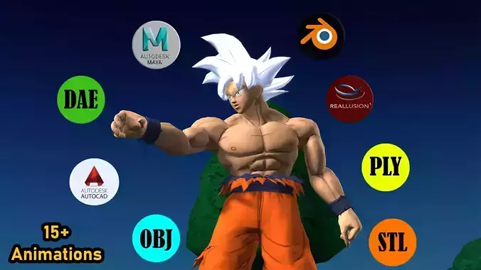 GOKU ULTRA INSTINCT with Animation 3D model