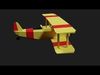 Lowpoly Airplane biplane Low-poly 3D model_1