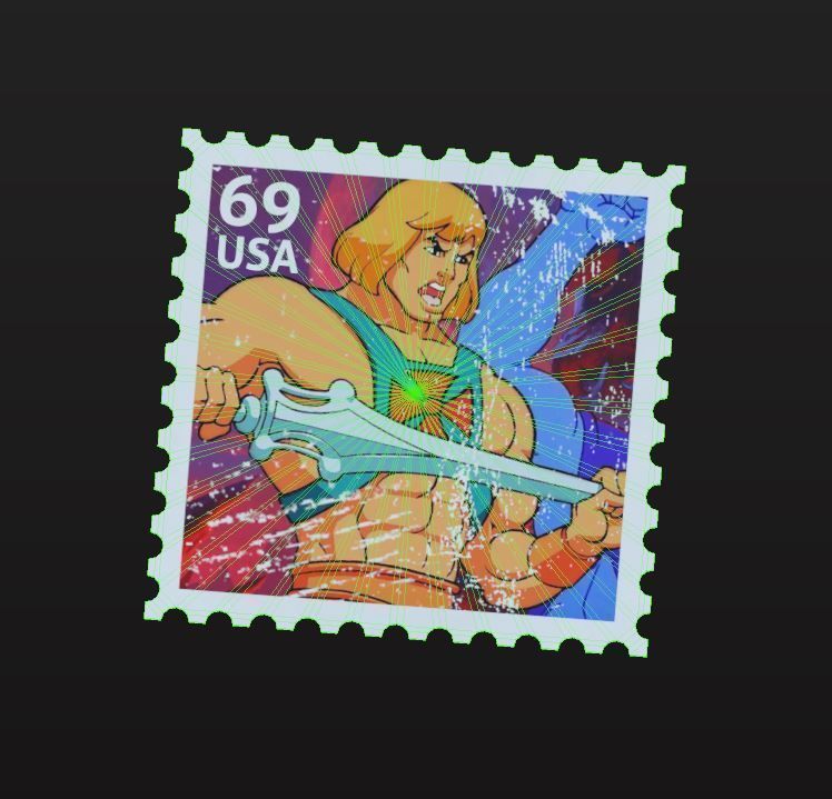 Stamps Low-poly 3D model_8