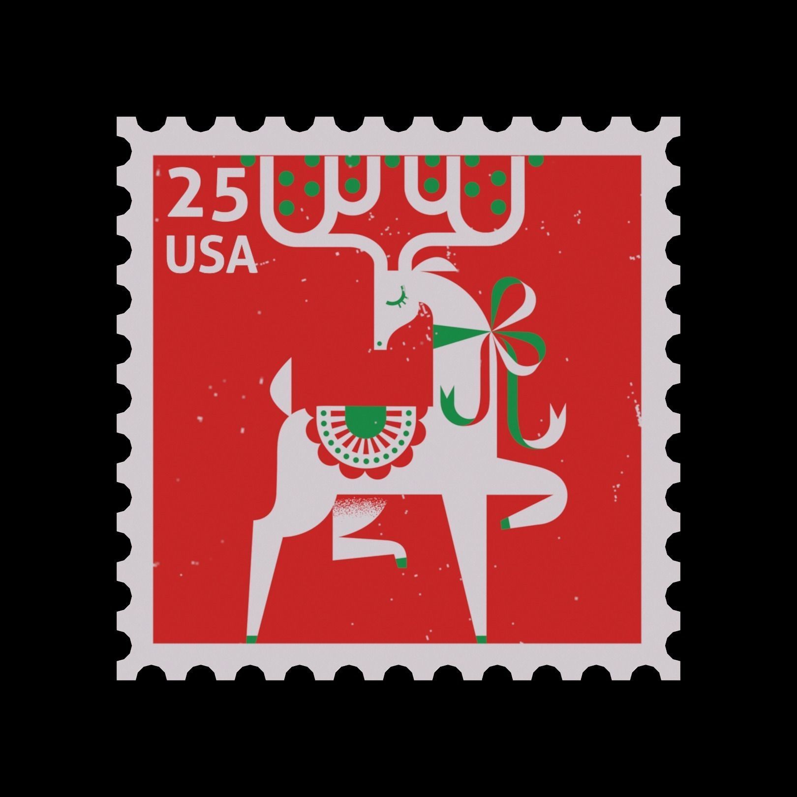 Stamps Low-poly 3D model_4