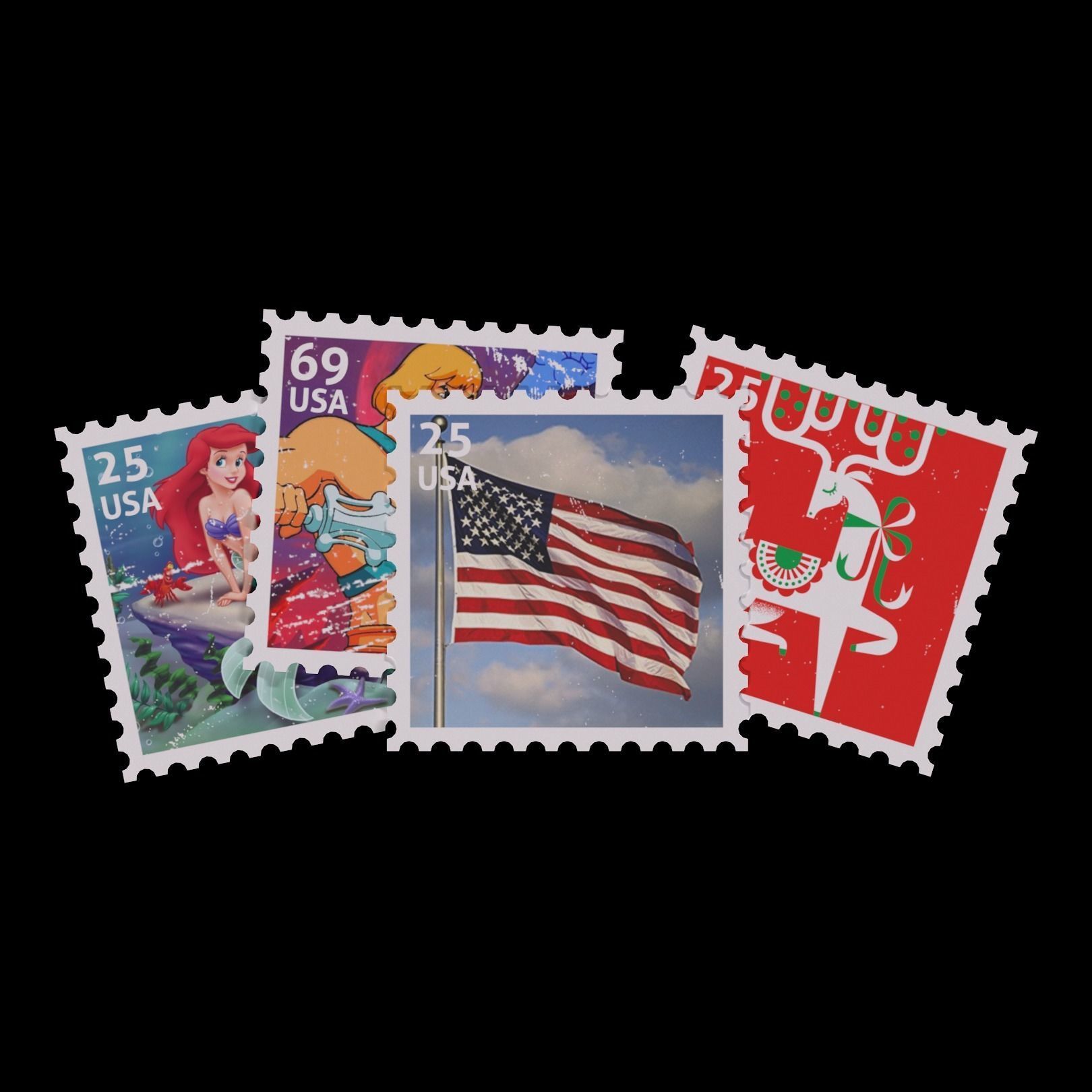 Stamps Low-poly 3D model_6