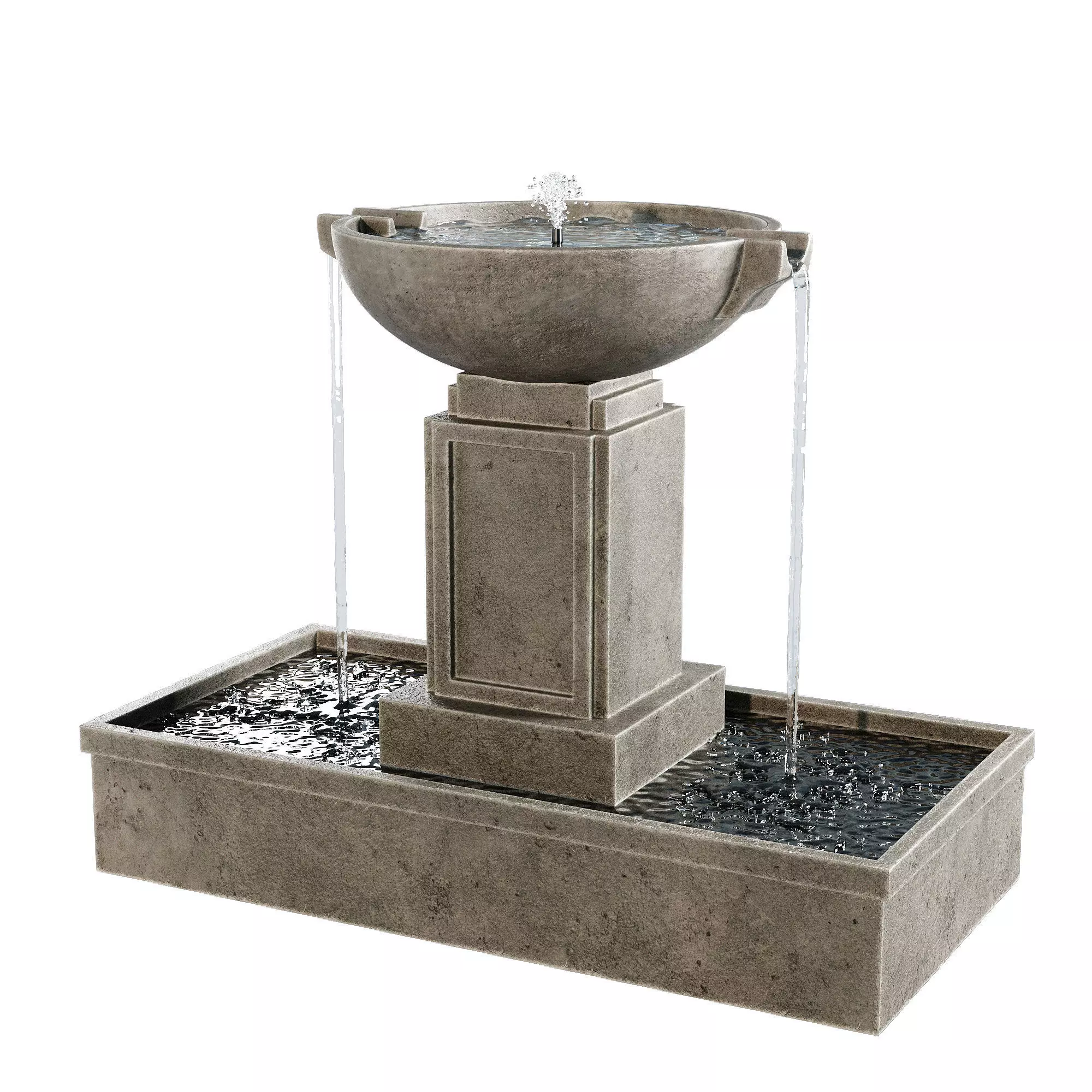 Austin Modern Water Fountain 3D model_0