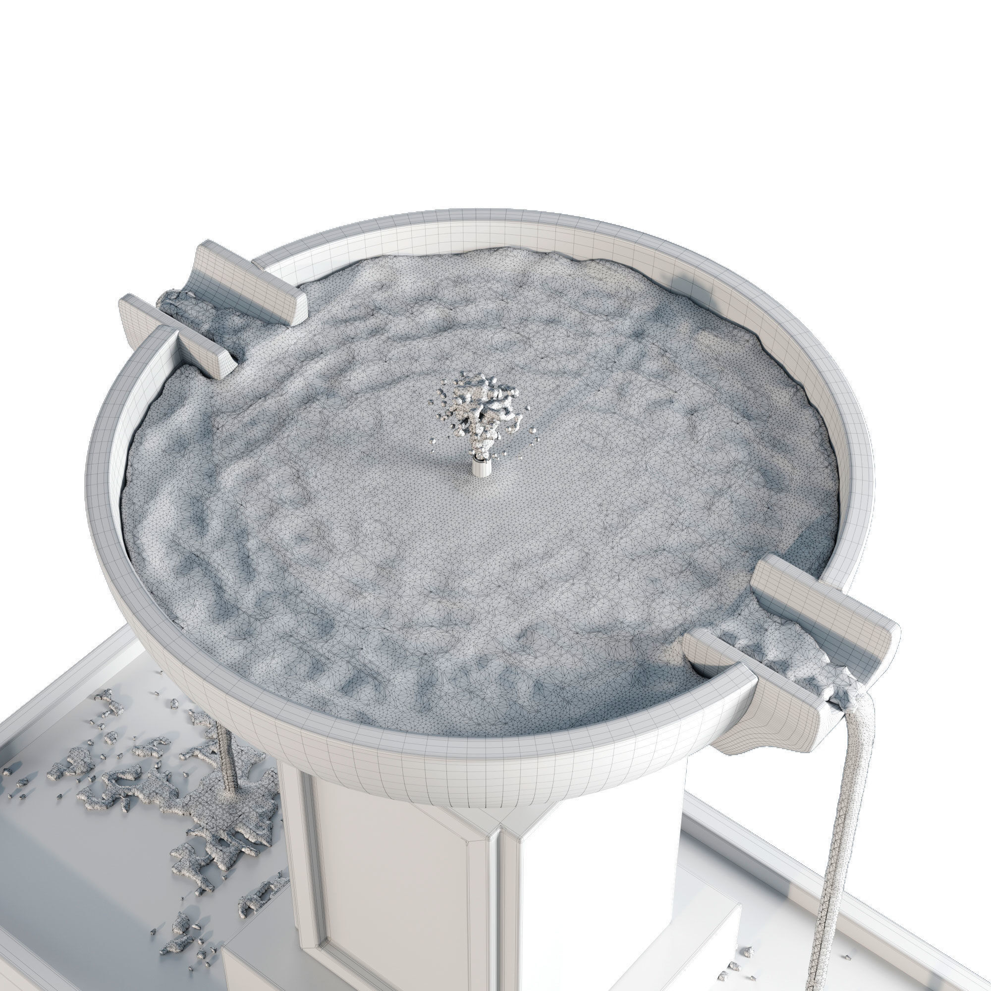 Austin Modern Water Fountain 3D model_3