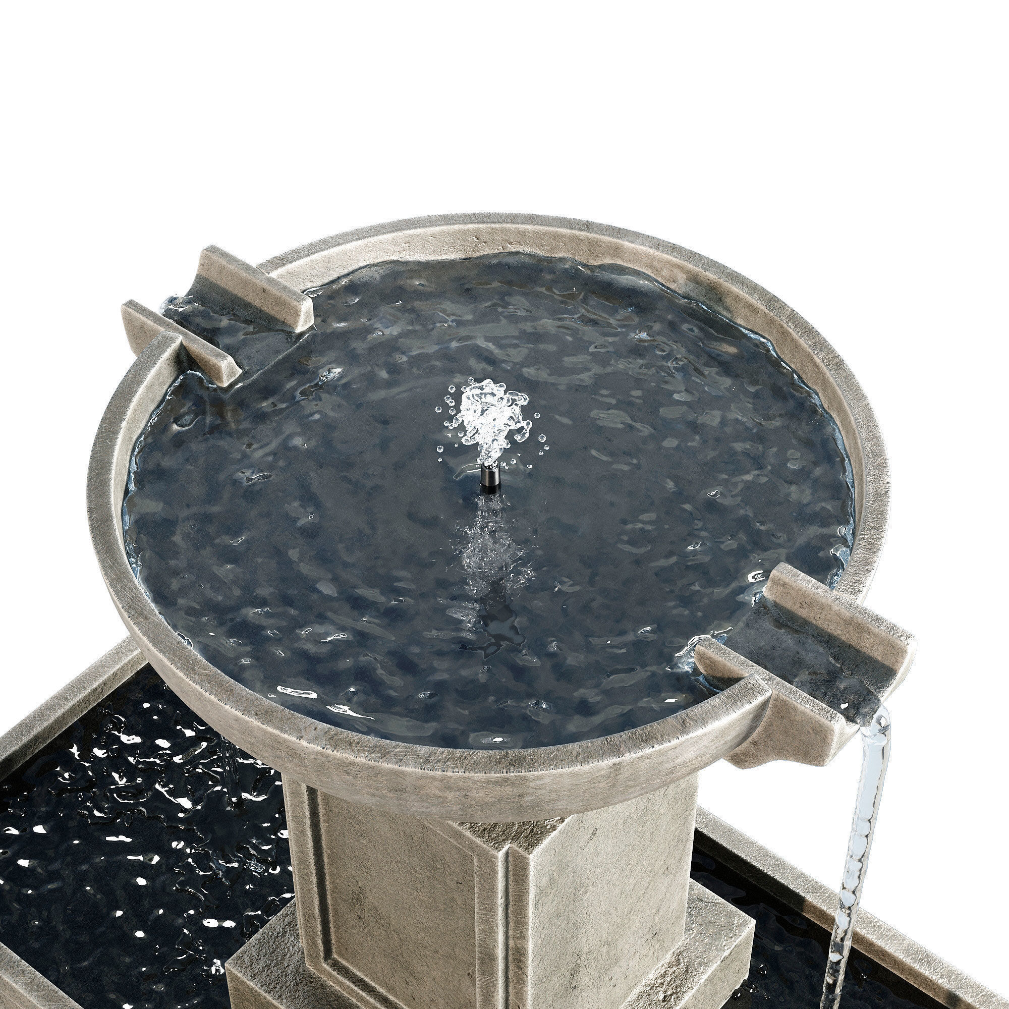 Austin Modern Water Fountain 3D model_1