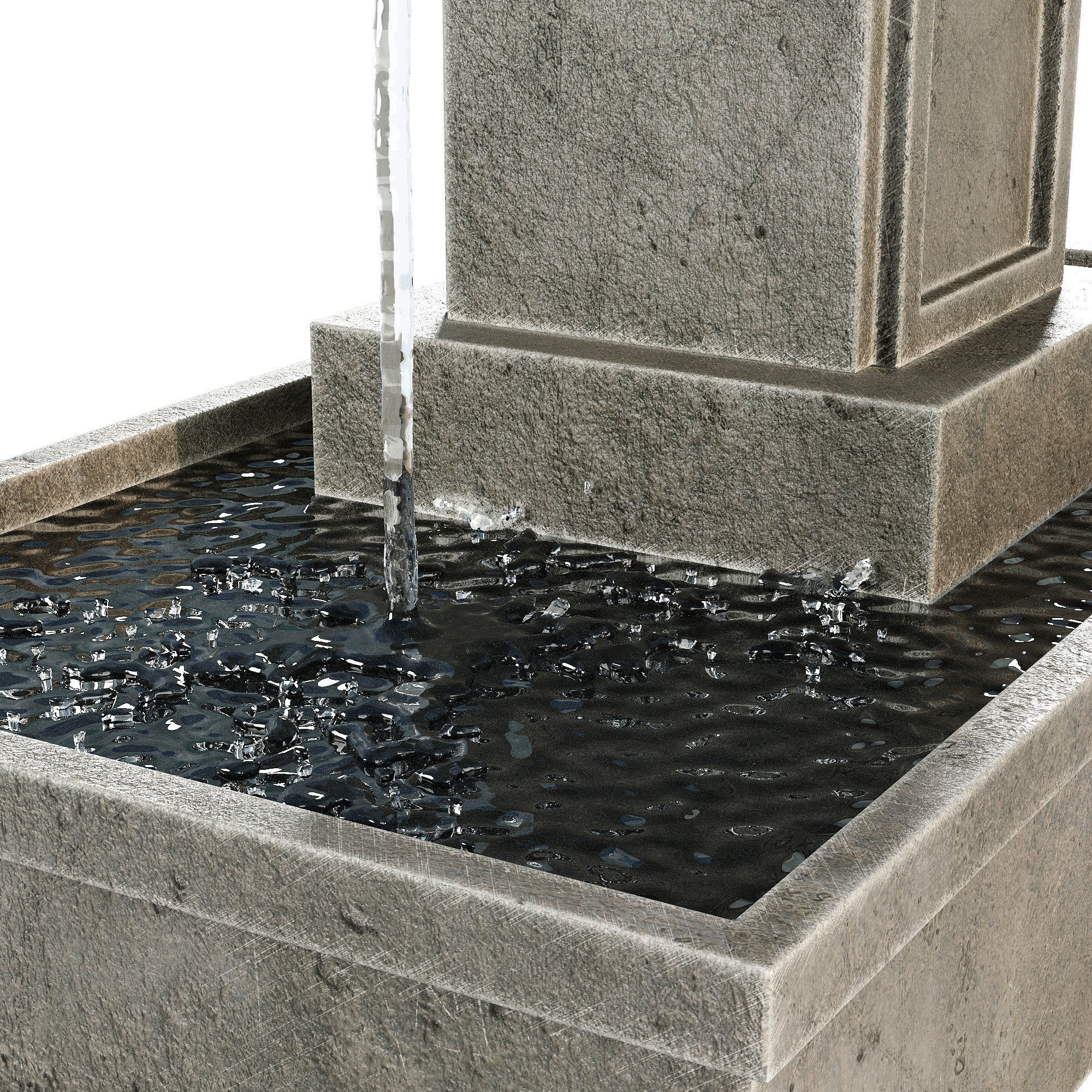 Austin Modern Water Fountain 3D model_2