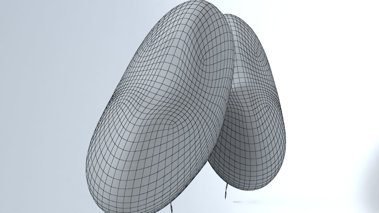 Heart shaped Balloon for Valentines Day Low-poly 3D model_16