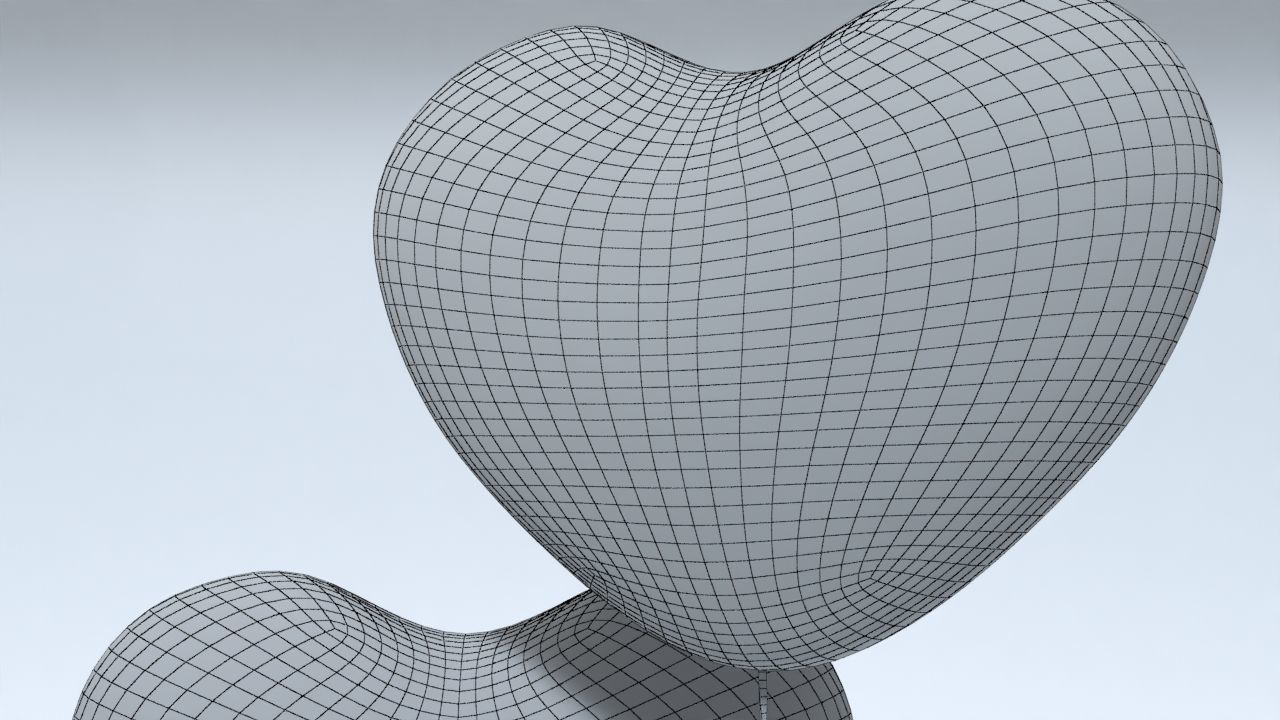 Heart shaped Balloon for Valentines Day Low-poly 3D model_6