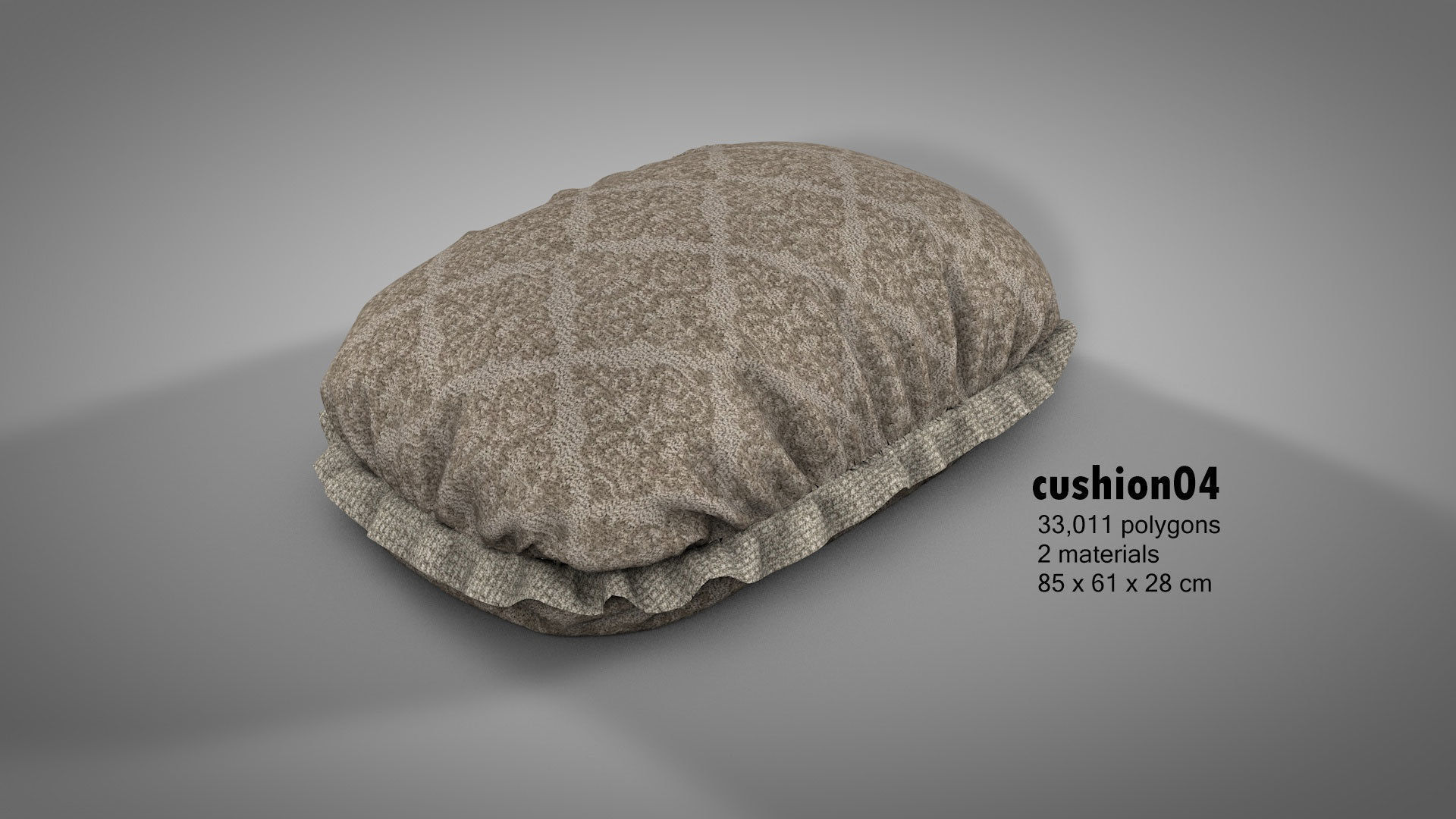 Canvas Covered Floor Cushions 3D model_8