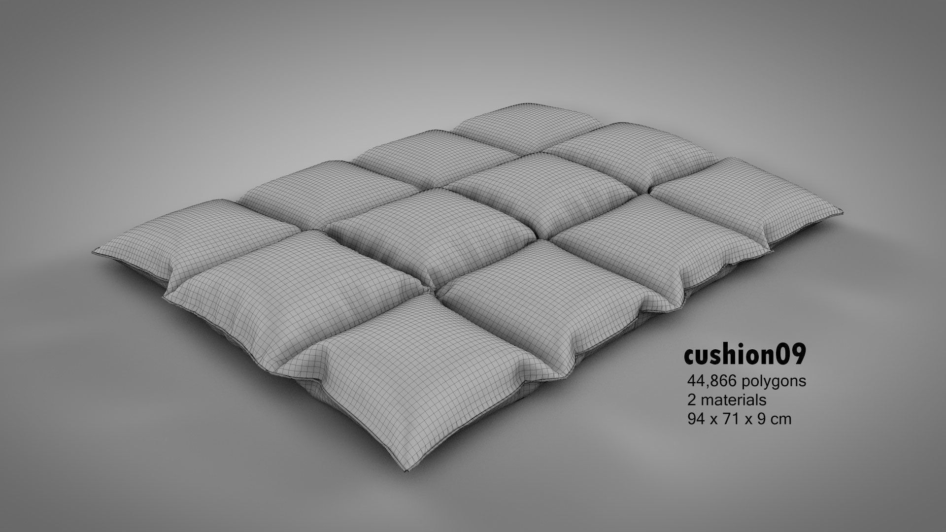 Canvas Covered Floor Cushions 3D model_19