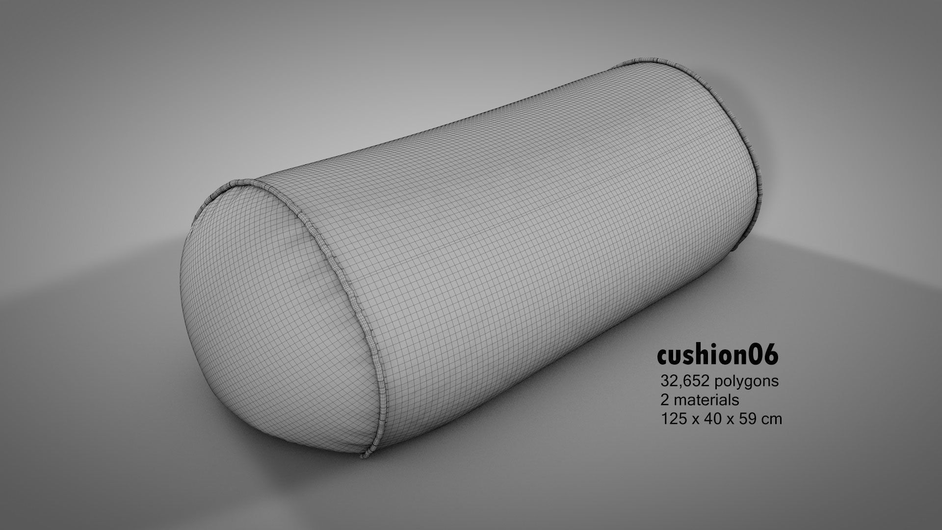Canvas Covered Floor Cushions 3D model_13