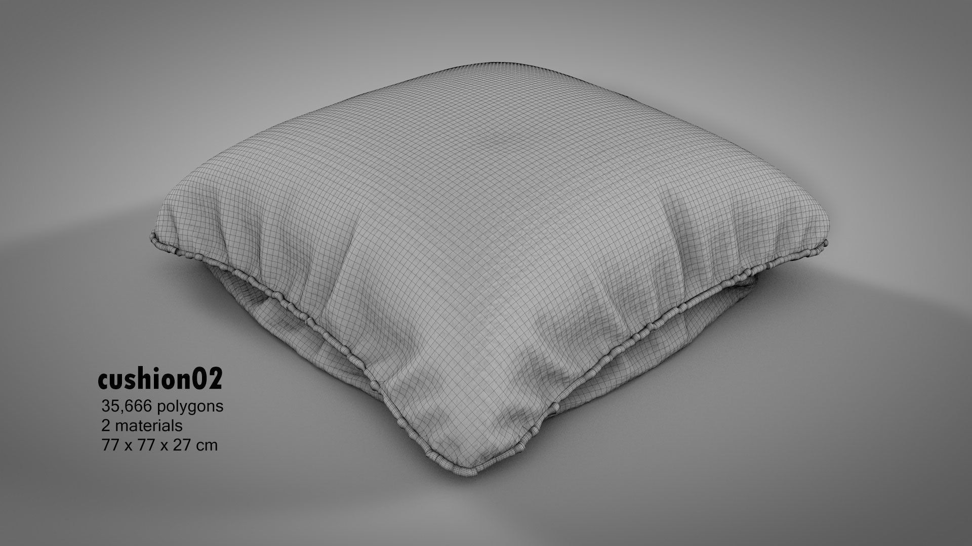 Canvas Covered Floor Cushions 3D model_5
